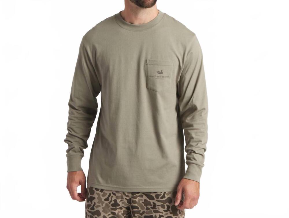 NEW SOUTHERN MARSH inflight camo long sleeve tee in stonewall olive